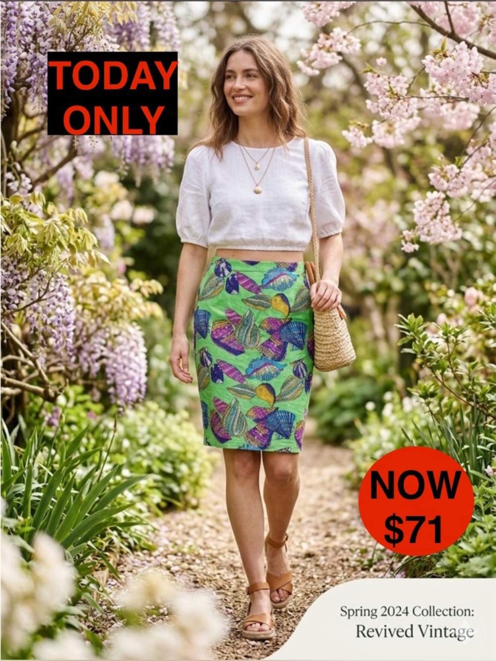 VINTAGE 90s España Seashell Print Pencil Skirt Vibrant Lime Green – L PARIS LEC